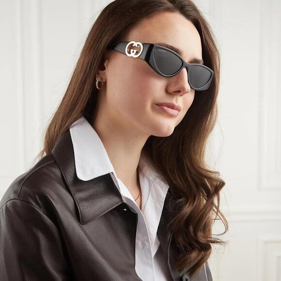 NEW GUCCI GG1824S 001 WOMEN BLACK SUNGLASSES GUCCI - Picture 1 of 12